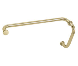 CRL BM8X18SB BM Series 8"a Pull Handle 18" Towel Bar Combination with Metal Washers - Satin Brass