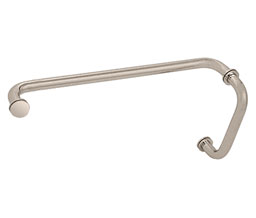 CRL BM8X18SN BM Series 8"a Pull Handle 18" Towel Bar Combination with Metal Washers - Satin Nickel