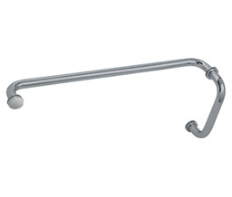 CRL BM8X24BN BM Series 8" Pull Handle 24" Towel Bar Combination with Metal Washers - Brushed Nickel
