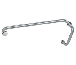 CRL BM8X24PN BM Series 8" Pull Handle 24" Towel Bar Combination with Metal Washers - Polished Nickel