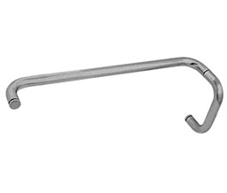 CRL BMNW6X18BN BM Series 6" Pull Handle 18" Towel Bar Combination Without Metal Washers - Brushed Nickel