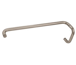 CRL BMNW6X22BN BM Series 6" Pull Handle 22" Towel Bar Combination Without Metal Washers - Brushed Nickel