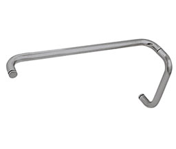 CRL BMNW8X18BN BM Series 8" Pull Handle 18" Towel Bar Combination Without Metal Washers - Brushed Nickel