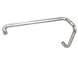 CRL BMNW8X18CH BM Series 8" Pull Handle 18" Towel Bar Combination Without Metal Washers - Polished Chrome