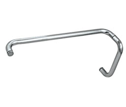 CRL BMNW8X18PN BM Series 8" Pull Handle 18" Towel Bar Combination Without Metal Washers - Polished Nickel