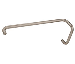 CRL BMNW8X22BN BM Series 8" Pull Handle 22" Towel Bar Combination Without Metal Washers - Brushed Nickel