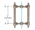 CRL C0L6X6BN Colonial Style 6" Back-to-Back Pull Handles - Brushed Nickel