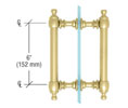 CRL C0L6X6SB Colonial Style 6" Back-to-Back Pull Handles - Satin Brass