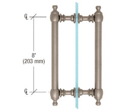 CRL C0L8X8BN Colonial Style 8" Back-to-Back Pull Handles - Brushed Nickel
