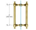 CRL C0L8X8BR Colonial Style 8" Back-to-Back Pull Handles - Polished Brass