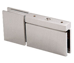 CRL CAR07BN Cardiff Top or Bottom Mount Pivot Hinge with Attached U-Clamp - Brushed Nickel