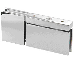 CRL CAR07CH Cardiff Top or Bottom Mount Pivot Hinge with Attached U-Clamp - Polished Chrome