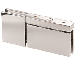 CRL CAR07PN Cardiff Top or Bottom Mount Pivot Hinge with Attached U-Clamp - Polished Nickel