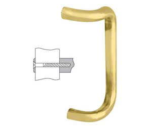 CRL CD10BR - Single Tubular Offset Door Pull - 10" Center-to-Center - Polished Brass