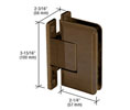 CRL C0L037BBRZ  Cologne 037 Series Wall Mount - Full Back Plate Hinge - Brushed Bronze