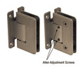 CRL C0L337BBRZ  Cologne 337 Series Adjustable Wall Mount - Full Back Plate Hinge - Brushed Bronze