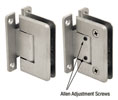 CRL C0L337BN  Cologne 337 Series Adjustable Wall Mount - Full Back Plate Hinge - Brushed Nickel