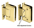 CRL C0L337BR  Cologne 337 Series Adjustable Wall Mount - Full Back Plate Hinge - Brass