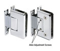 CRL C0L337CH  Cologne 337 Series Adjustable Wall Mount - Full Back Plate Hinge - Chrome