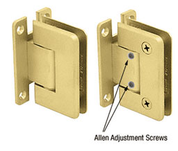 CRL C0L337SB  Cologne 337 Series Adjustable Wall Mount - Full Back Plate Hinge - Satin Brass
