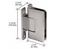 CRL C0L537BN  Cologne 537 Series Wall Mount - Full Back Plate Hinge With 5 Degree Offset - Brushed Nickel
