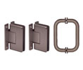 CRL C0LS30RB Cologne Shower Door Hinge and Pull Handle Set - Oil Rubbed Bronze