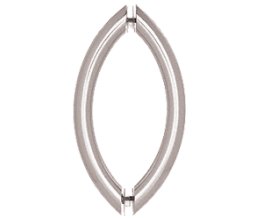 CRL CSH8X8CH Crescent Style Back-to-Back 8" Pull Handle Without Metal Washers - Polished Chrome