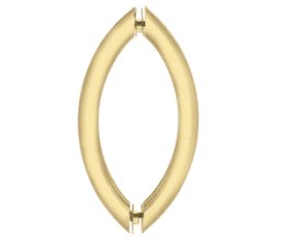 CRL CSH8X8SB Crescent Style Back-to-Back 8" Pull Handle Without Metal Washers - Satin Brass