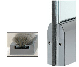 CRL CTW12BS Weatherstrip Kit with Clear Polycarbonate Channel for 4" Tapered Rails - Brushed Stainless