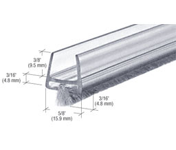 CRL CW12 Clear Polycarbonate Wipe with Pile Weatherstrip
