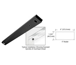 CRL DCH4BLD 72" x 4" Double Door Header - Black Powder Coat