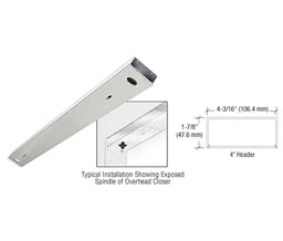 CRL DCH4BSD 72" x 4" Double Door Header - Brushed Stainless Steel