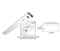 CRL DCH4PSD 72" x 4" Double Door Header - Polished Stainless Steel