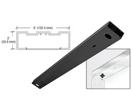 CRL DCH6BLD 72" x 6" Double Door Header - Black Powder Coat