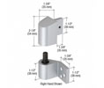 CRL DH02211R 3/4" Intermediate Offset Right Hand Pivot Set Flush with Frame Face - Satin Aluminium