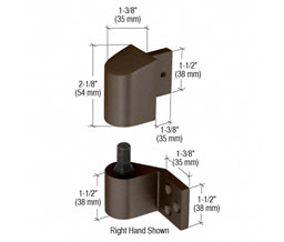 CRL DH02222R 3/4" Intermediate Offset Right Hand Pivot Set Flush with Frame Face - Dark Bronze