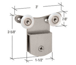 CRL DK66BN 3/8" Top Hanger Bracket for CK/DK Cottage Series Sliders - Brushed Nickel