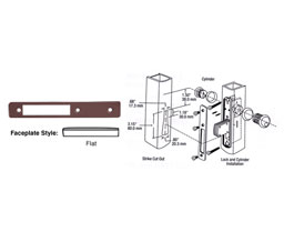 CRL DL211DU Flat Faceplate for DL2110 Series Long Throw Deadlocks - Dark Bronze
