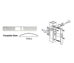 CRL DL2142A Radius Faceplate for DL2140 Deadlatch Locks - Aluminum