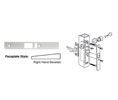 CRL DL2145A Right Hand Beveled Faceplate for DL2140 Deadlatch Locks - Aluminum