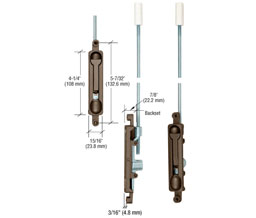 CRL DL2210DU14 1/4" Offset Flush Bolt - Dark Bronze
