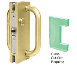 CRL DL410RPB 4" x 10" RH/LHR Center Lock with Deadlatch - Polished Brass