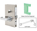 CRL DL610LEBS 6" x 10" LH Center Lock with Deadlatch in Entrance Lock Function - Brushed Stainless