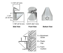 CRL DL631CH Adjustable 631 Series Shelf Bracket - Polished Chrome