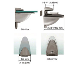 CRL DL661BN Heavy-Duty Adjustable 661 Series Shelf Bracket - Brushed Nickel