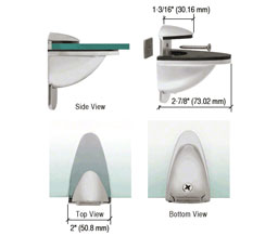 CRL DL661SC Heavy-Duty Adjustable 661 Series Shelf Bracket - Satin Chrome