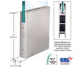CRL DR10SBS12S 10" Square Style Door Rail Without Lock for 1/2" Glass - 35-3/4" Length - Brushed Stainless