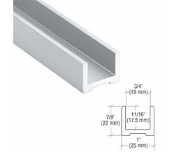 CRL EB500SA240 CRL/Blumcraft® Wet Glaze U-Channel for 1/2" (12 mm) Glass 240" - Satin Anodized