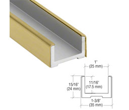 CRL EB750SB CRL/Blumcraft® Wet Glaze U-Channel for 3/4" (19 mm) Glass 120" - Satin Brass
