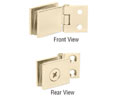 CRL EH260 31/32" Single Wall-to-Glass Hinges - Polished Brass